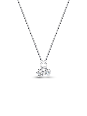 Pandora Talisman Sterling Silver Lab-Grown Diamond Heart & Star Dangle Pendant Necklace