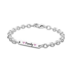 Family Bar Link Bracelet