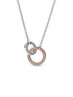 Pandora Signature Two tone Intertwined Circles Necklace
