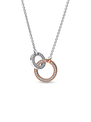Pandora Signature Two tone Intertwined Circles Necklace