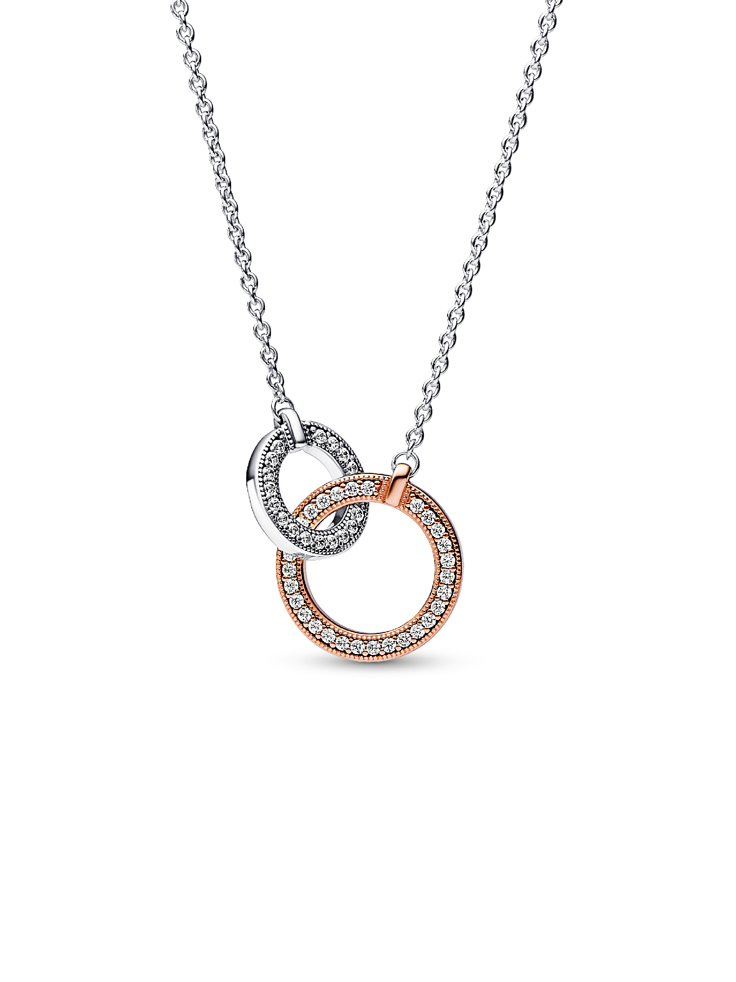 Pandora Signature Two tone Intertwined Circles Necklace