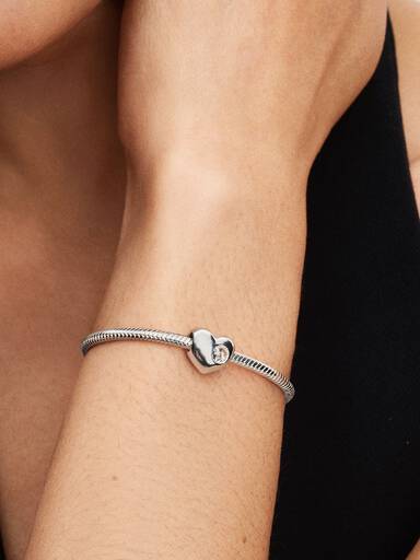 Engravable Clear Stone Heart Charm - Image 2