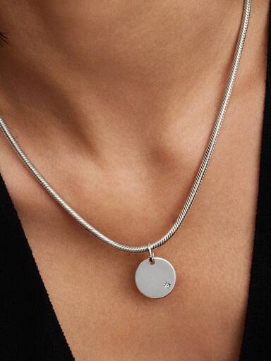 Engravable Lab-Grown Diamond Tag Pendant - Image 4