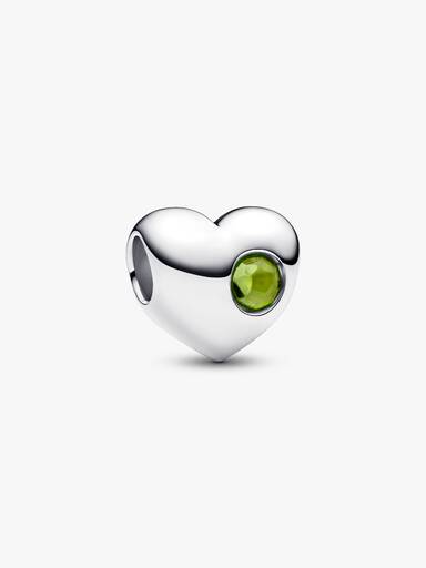 Engravable Spring Green Stone Heart Charm - Image 3