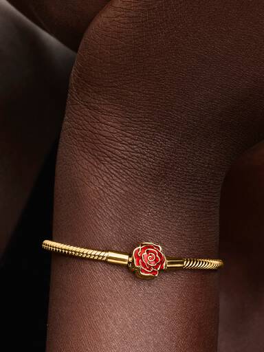 Disney Beauty and the Beast Enchanted Rose Snake Chain Bracelet - Image 2