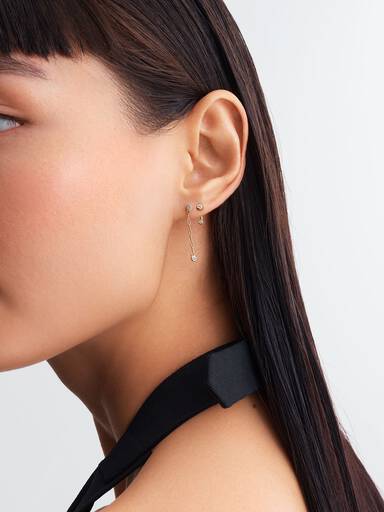 Pandora Era Bezel Lab-Grown Diamond Paperclip Chain Drop Earrings - Image 5