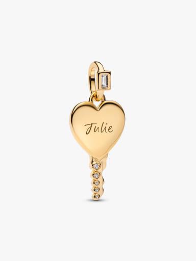 Engravable Heart Key Pendant - Image 4