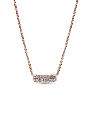 Pandora Timeless Pavé Double-row Bar Collier Necklace