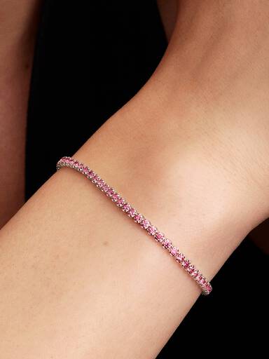 Pink Small Tennis Bracelet - Image 2