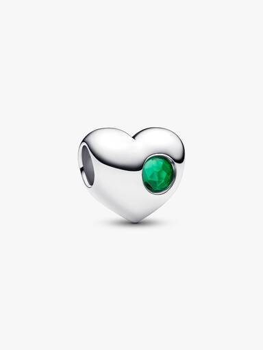 Engravable Green Stone Heart Charm - Image 3
