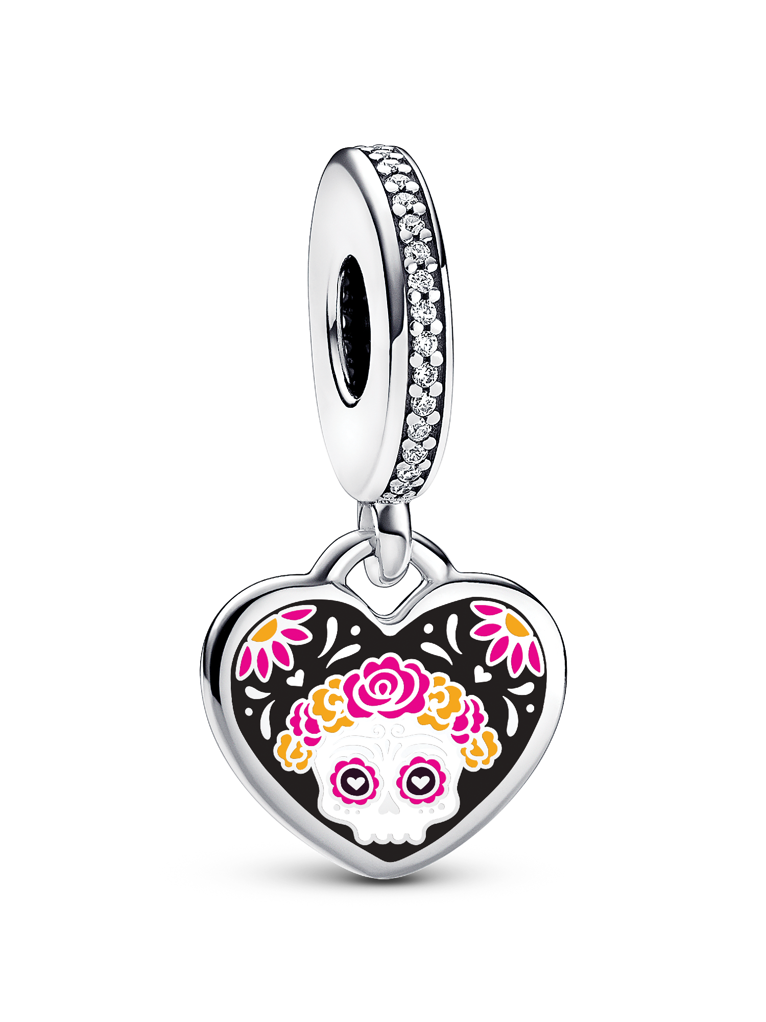 Day of the Dead Sugar Skull Heart Dangle Charm - Image 5