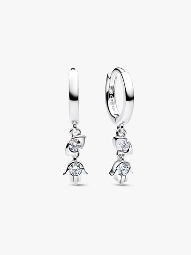 Pandora Talisman Sterling Silver Lab-Grown Diamond Evil Eye & Hamsa Hand Dangle Earrings - Image 3