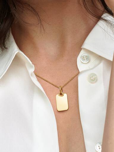 Engravable Rectangle Tag Pendant - Image 2