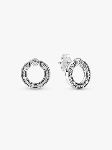 Pavé & Logo Circle Reversible Stud Earrings - Image 2
